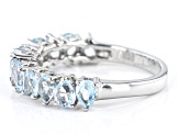 Pre-Owned Sky Blue Glacier Topaz Rhodium Over Sterling Silver Band Ring 1.94ctw
