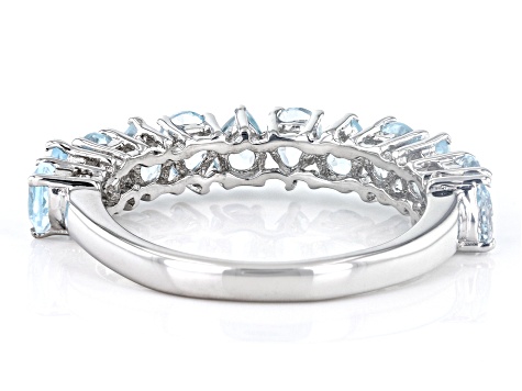 Pre-Owned Sky Blue Glacier Topaz Rhodium Over Sterling Silver Band Ring 1.94ctw