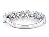 Pre-Owned Sky Blue Glacier Topaz Rhodium Over Sterling Silver Band Ring 1.94ctw