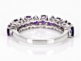 Pre-Owned Purple African Amethyst Rhodium Over Sterling Silver Infinity Band Ring 1.32ctw