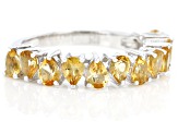 Pre-Owned Yellow Brazilian Citrine Rhodium Over Sterling Silver Infinity Band Ring 1.51ctw