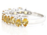 Pre-Owned Yellow Brazilian Citrine Rhodium Over Sterling Silver Infinity Band Ring 1.51ctw