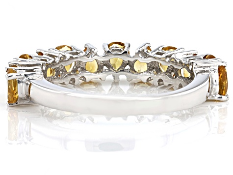 Pre-Owned Yellow Brazilian Citrine Rhodium Over Sterling Silver Infinity Band Ring 1.51ctw