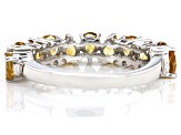 Pre-Owned Yellow Brazilian Citrine Rhodium Over Sterling Silver Infinity Band Ring 1.51ctw