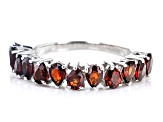 Pre-Owned Red Garnet Rhodium Over Sterling Silver Infinity Band Ring 1.83ctw