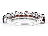 Pre-Owned Red Garnet Rhodium Over Sterling Silver Infinity Band Ring 1.83ctw