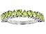 Pre-Owned Green Peridot Rhodium Over Sterling Silver Infinity Band Ring 1.53ctw
