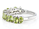 Pre-Owned Green Peridot Rhodium Over Sterling Silver Infinity Band Ring 1.53ctw