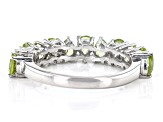 Pre-Owned Green Peridot Rhodium Over Sterling Silver Infinity Band Ring 1.53ctw