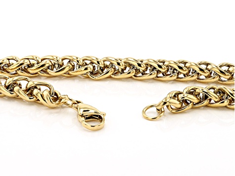 Pre-Owned Gold Tone Stainless Steel Wheat Link 24 Inch Chain