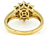 Pre-Owned Candlelight Diamonds™ 14k Yellow Gold Over Sterling Silver Cluster Ring 0.75ctw