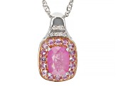 Pre-Owned Pink Sapphire Rhodium Over Silver Pendant Chain 2.68ctw