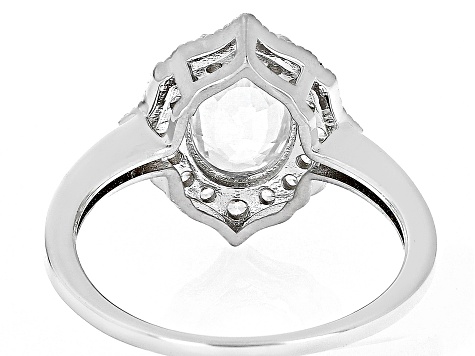 Pre-Owned White Zircon Rhodium Over Sterling Silver Ring 2.99ctw