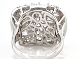 Pre-Owned White Cubic Zirconia Rhodium Over Sterling Silver Ring 6.34ctw