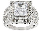 Pre-Owned White Cubic Zirconia Rhodium Over Sterling Silver Ring 7.63ctw