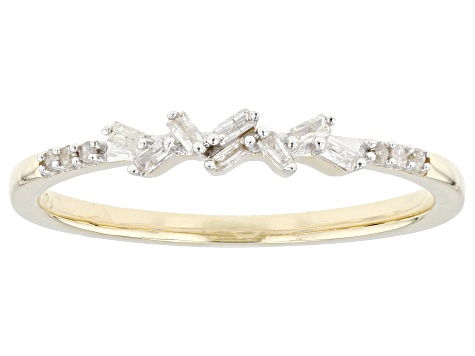 Pre-Owned White Diamond 10k Yellow Gold Band Ring 0.10ctw