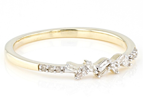 Pre-Owned White Diamond 10k Yellow Gold Band Ring 0.10ctw