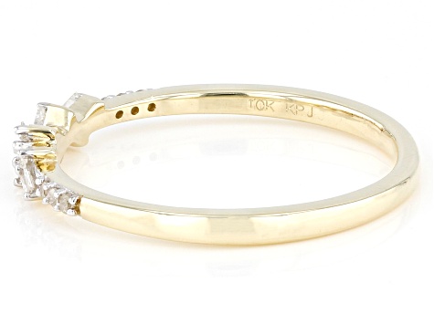 Pre-Owned White Diamond 10k Yellow Gold Band Ring 0.10ctw