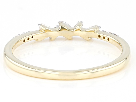 Pre-Owned White Diamond 10k Yellow Gold Band Ring 0.10ctw