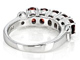 Pre-Owned Red Garnet Rhodium Over Sterling Silver Band Ring 1.92ctw