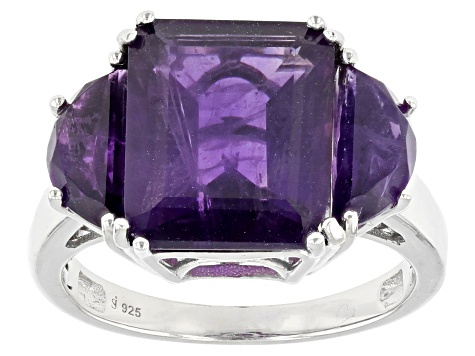 Pre-Owned Purple African Amethyst Rhodium Over Sterling Silver Ring 6.18ctw - P38703 - Vimarsana News