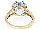 Pre-Owned Misty's Holiday Collection Swiss Blue Topaz 18k Yellow Gold Over Sterling Silver Ring 5.46