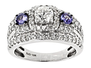 Pre-Owned White Diamond and Tanzanite 10K White Gold Ring 1.95ctw