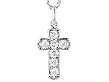 Picture of Pre-Owned Moissanite Platineve Cross Pendant 1.12ctw DEW