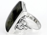 Pre-Owned Gray Labradorite Sterling Silver Solitaire Ring