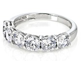 Pre-Owned White Cubic Zirconia Platinum Over Sterling Silver Band Ring 2.10ctw