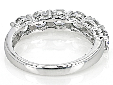 White Cubic Zirconia Rhodium Over Sterling Silver Eternity Band Rings- Set of 5 6.80ctw
