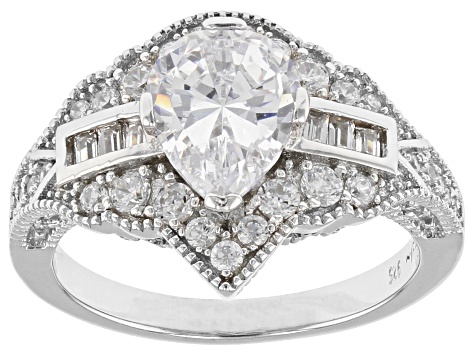 Pre-Owned White Cubic Zirconia Rhodium Over Sterling Silver Ring 3.20ctw - P38767 - Vimarsana News