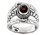 Pre-Owned Madeira Citrine Silver Watermark & Hammered Ring .97ct
