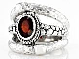 Pre-Owned Madeira Citrine Silver Watermark & Hammered Ring .97ct