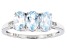 Pre-Owned Sky Blue Glacier Topaz Rhodium Over Sterling Silver 3-Stone Ring 1.41ctw