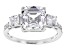 Pre-Owned Asscher Cut White Cubic Zirconia Platinum Over Sterling Silver Ring 7.49ctw (4.72ctw DEW)