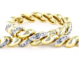 Pre-Owned White Diamond Accent 18k Yellow Gold Over Bronze Tennis Bracelet