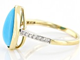 Pre-Owned Blue Sleeping Beauty Turquoise 10k Yellow Gold Ring