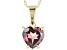 Pre-Owned Red Vermelho Garnet™ 10K Yellow Gold Heart Shaped Pendant With Chain 0.75ct