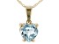 Pre-Owned Sky Blue Glacier Topaz 10k Yellow Gold Pendant With Chain .75ct