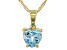 Pre-Owned Sky Blue Glacier Topaz 10k Yellow Gold Pendant With Chain .75ct