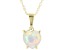 Pre-Owned Multi Color Opal 10K Yellow Gold Pendant With Chain 0.30ct