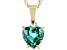 Pre-Owned Green Lab Created Emerald 10k Yellow Gold Pendant With Chain .50ct