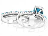 Pre-Owned Blue Sleeping Beauty Turquoise Sterling Silver Ring Set