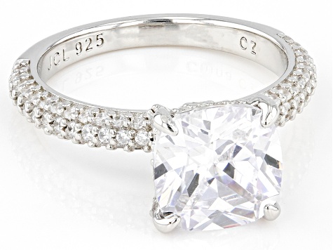 Pre-Owned White Cubic Zirconia Platinum Over Sterling Silver Ring 3.99ctw