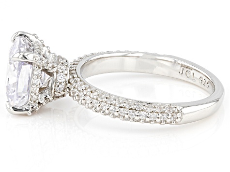 Pre-Owned White Cubic Zirconia Platinum Over Sterling Silver Ring 3.99ctw