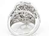 Pre-Owned White Cubic Zirconia Rhodium Over Sterling Silver Ring 4.70ctw