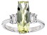 Pre-Owned Yellow Lemon Quartz With White Zircon Rhodium Over Sterling Silver Ring 3.33ctw