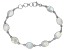 Pre-Owned White Rainbow Moonstone Rhodium Over Sterling Silver Bracelet