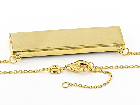 Pre-Owned 18k Yellow Gold Over Sterling Silver Ceramic Lemon Bar Adjustable Necklace
